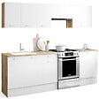 ID MARKET - Cuisine complète 240 cm SUBTIL avec plan de travail 7 éléments bois et blanc - vignette