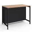 ID MARKET - Ilot central 120 cm campagne ISIS plateau bois façon hêtre et noir - vignette