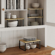 ID MARKET - Lot de 4 étagères de rangement empilables DETROIT stockage vaisselle, organisation placard design industriel - vignette