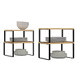 ID MARKET - Lot de 4 étagères de rangement empilables DETROIT stockage vaisselle, organisation placard design industriel - vignette