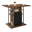 ID MARKET - Ilot central UGO 110 cm bois noir et effet bois foncé HAWKINS avec rangements design industriel - vignette