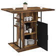 ID MARKET - Ilot central UGO 110 cm bois noir et effet bois foncé HAWKINS avec rangements design industriel - vignette