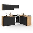ID MARKET - Cuisine complète d'angle 400 cm SUBTIL avec plan de travail 7 élements bois et noir - vignette