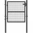 ID MARKET - Portillon de jardin 105 x 100 cm en acier avec serrure et poignée gris anthracite - vignette