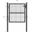 ID MARKET - Portillon de jardin 105 x 100 cm en acier avec serrure et poignée gris anthracite - vignette
