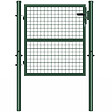 ID MARKET - Portillon de jardin 105 x 100 cm en acier avec serrure et poignée vert - vignette
