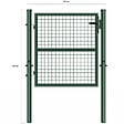 ID MARKET - Portillon de jardin 105 x 100 cm en acier avec serrure et poignée vert - vignette