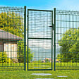 ID MARKET - Portillon de jardin 105 x 175 cm en acier avec serrure et poignée vert - vignette