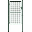 ID MARKET - Portillon de jardin 105 x 175 cm en acier avec serrure et poignée vert - vignette