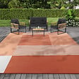 ID MARKET - Tapis extérieur GEOMETRIQUE terracotta 270 x 370 CM - vignette