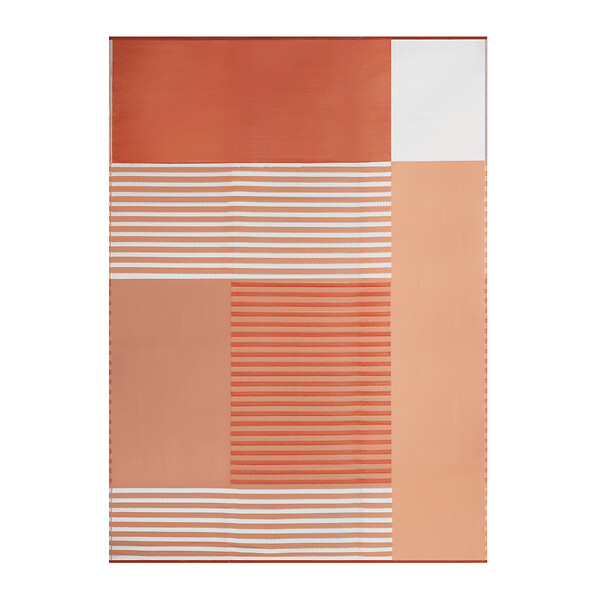 ID MARKET - Tapis extérieur GEOMETRIQUE terracotta 270 x 370 CM - large