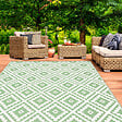 ID MARKET - Tapis extérieur BAHAMAS vert sauge 270 x 370 CM - vignette