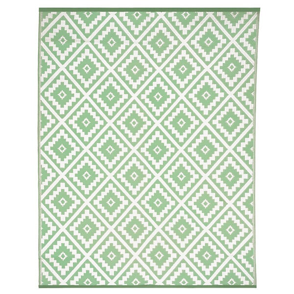ID MARKET - Tapis extérieur BAHAMAS vert sauge 270 x 370 CM - large