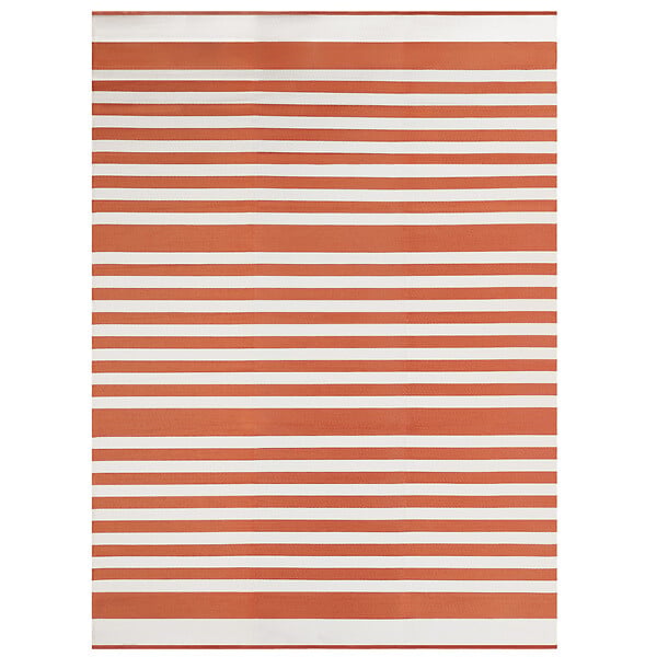 ID MARKET - Tapis extérieur RAYURES terracotta 270 x 370 CM - large