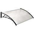 ID MARKET - Auvent de porte marquise d'accueil 80 x 120 CM polycarbonate - vignette