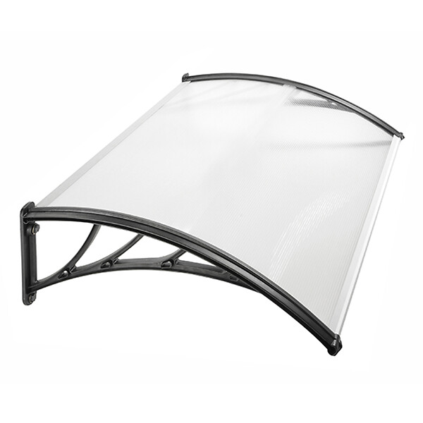 ID MARKET - Auvent de porte marquise d'accueil 80 x 120 CM polycarbonate - large