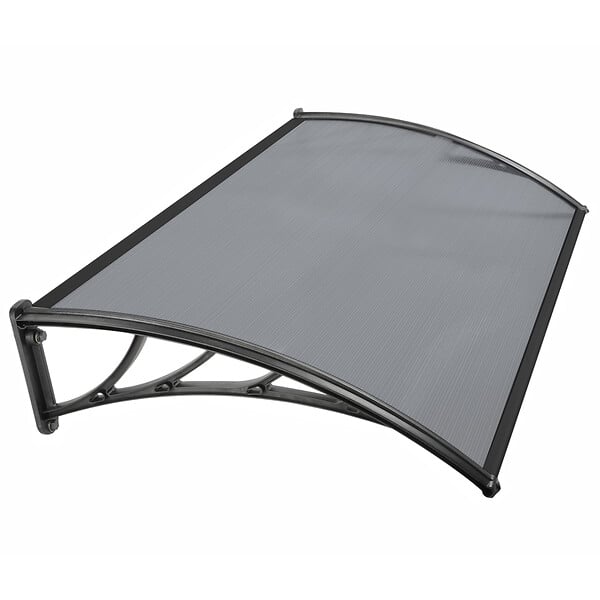 ID MARKET - Auvent de porte marquise d'accueil 80 x 120 CM teinté - large