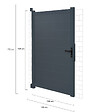 ID MARKET - Portillon 100x160 cm en aluminium gris anthracite - vignette