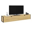 ID MARKET - Meuble TV 180 cm suspendu DETROIT 2 portes design industriel - vignette