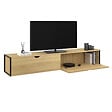ID MARKET - Meuble TV 180 cm suspendu DETROIT 2 portes design industriel - vignette