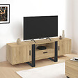 ID MARKET - Meuble TV 160 cm PHOENIX avec rangements bois et noir - vignette