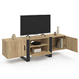 ID MARKET - Meuble TV 160 cm PHOENIX avec rangements bois et noir - vignette