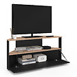ID MARKET - Meuble TV 100 cm d'angle ELI bois façon hêtre et noir - vignette