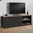 ID MARKET - Meuble TV 140 cm campagne ISIS bois et noir - vignette