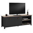 ID MARKET - Meuble TV 140 cm campagne ISIS bois et noir - vignette