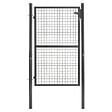 ID MARKET - Portillon de jardin 105 x 150 cm en acier gris anthracite avec serrure et poignée - vignette