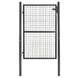 ID MARKET - Portillon de jardin 105 x 125 cm en acier gris anthracite avec serrure et poignée - vignette