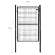 ID MARKET - Portillon de jardin 105 x 125 cm en acier gris anthracite avec serrure et poignée - vignette