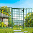 ID MARKET - Portillon de jardin 105 x 150 cm en acier vert avec serrure et poignée - vignette