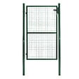 ID MARKET - Portillon de jardin 105 x 150 cm en acier vert avec serrure et poignée - vignette