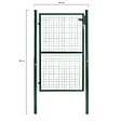 ID MARKET - Portillon de jardin 105 x 150 cm en acier vert avec serrure et poignée - vignette