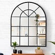 ID MARKET - Miroir verrière arche design industriel 80x100 cm - vignette