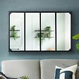 ID MARKET - Miroir verrière 4 bandes design industriel 110x70 cm - vignette