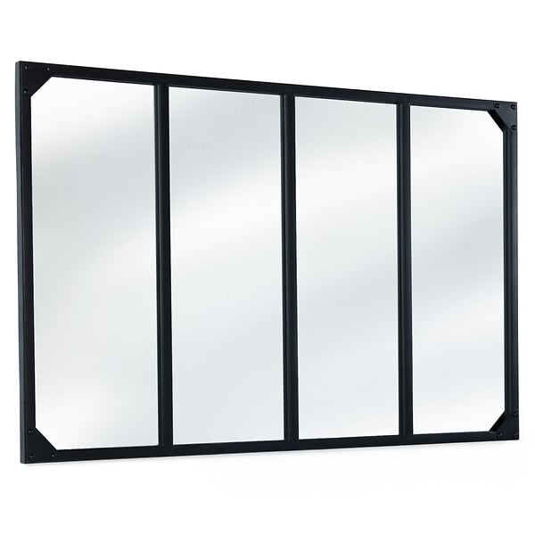 ID MARKET - Miroir verrière 4 bandes design industriel 110x70 cm - large
