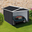 ID MARKET - Garage pour robot tondeuse toit à 2 pentes métal gris anthracite 86 x 98 x 62 cm - vignette