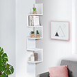ID MARKET - Etagère murale d'angle ISA 5 niveaux blanche - vignette