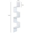 ID MARKET - Etagère murale d'angle ISA 5 niveaux blanche - vignette