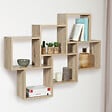 ID MARKET - Etagère murale double position LUCAS bois façon hêtre - vignette