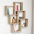 ID MARKET - Etagère murale double position LUCAS bois façon hêtre - vignette
