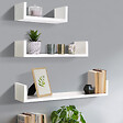 ID MARKET - Lot de 3 étagères murales blanches - vignette