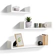 ID MARKET - Lot de 3 étagères murales blanches - vignette