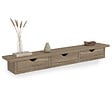ID MARKET - Etagère murale console d'entrée LISE 3 tiroirs façon hêtre - vignette