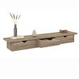 ID MARKET - Etagère murale console d'entrée LISE 3 tiroirs façon hêtre - vignette