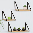 ID MARKET - Lot de 3 étagères murales DETROIT design industriel - vignette