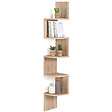 ID MARKET - Etagère murale d'angle ISA 5 niveaux façon hêtre - vignette