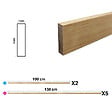 99DECO - Kit de moulures murales en bois à 5 tasseaux de 150 cm - Pin des Landes - Prêt à coller et peindre - Gabrielle - 2 mètres - Fabrication française - vignette